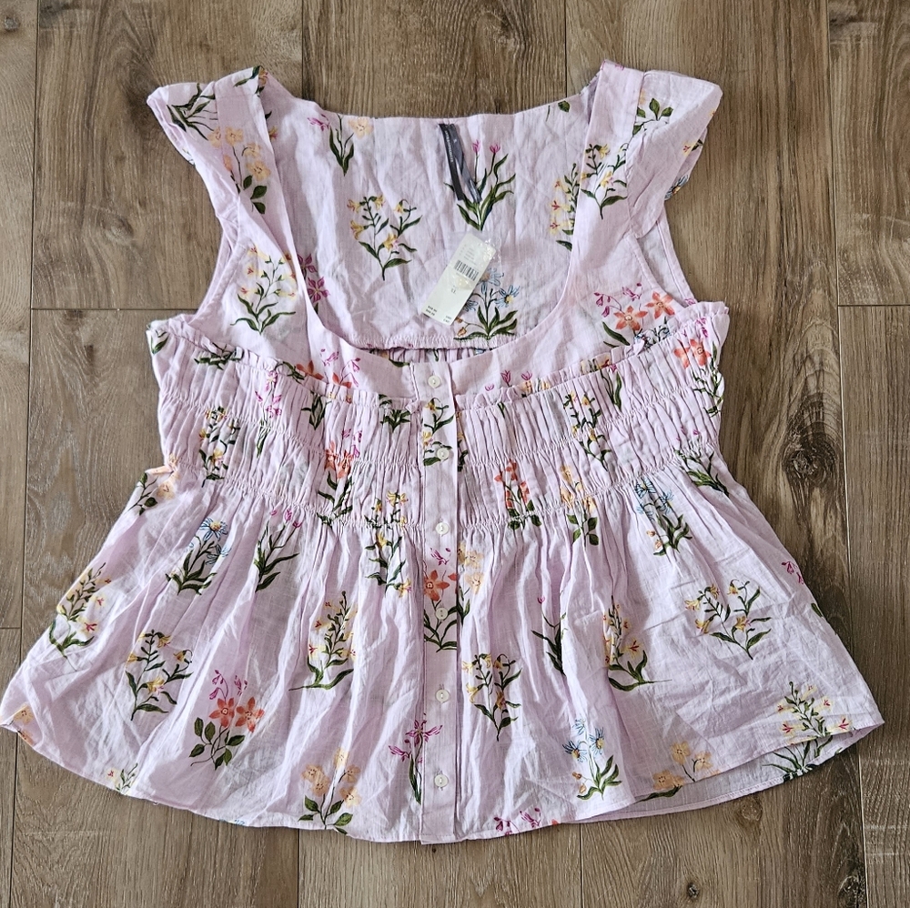 NWT Anthropologie Women’s Pink Floral Smocked Tank & Shorts Sleep Set Size L XL - Picture 10 of 13
